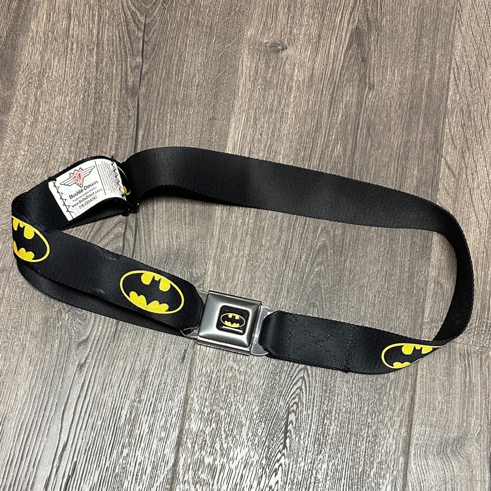 Black and Yellow Batman Seatbelt Belt
